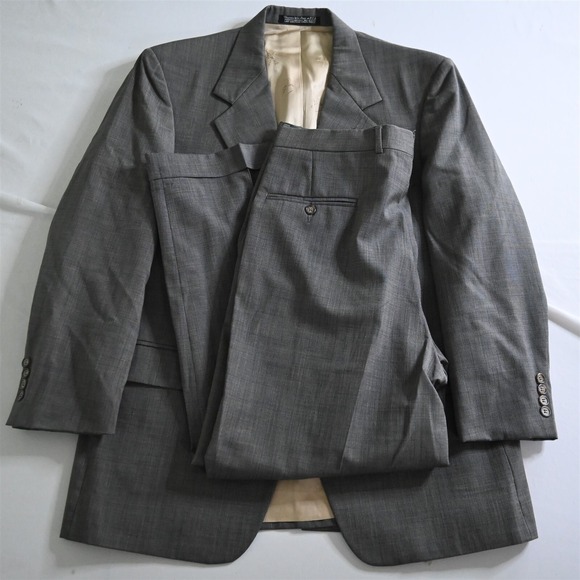 Harold Powell 40R‎ 34x28 Gray Birdseye Wool Mens Jacket Pants Suit